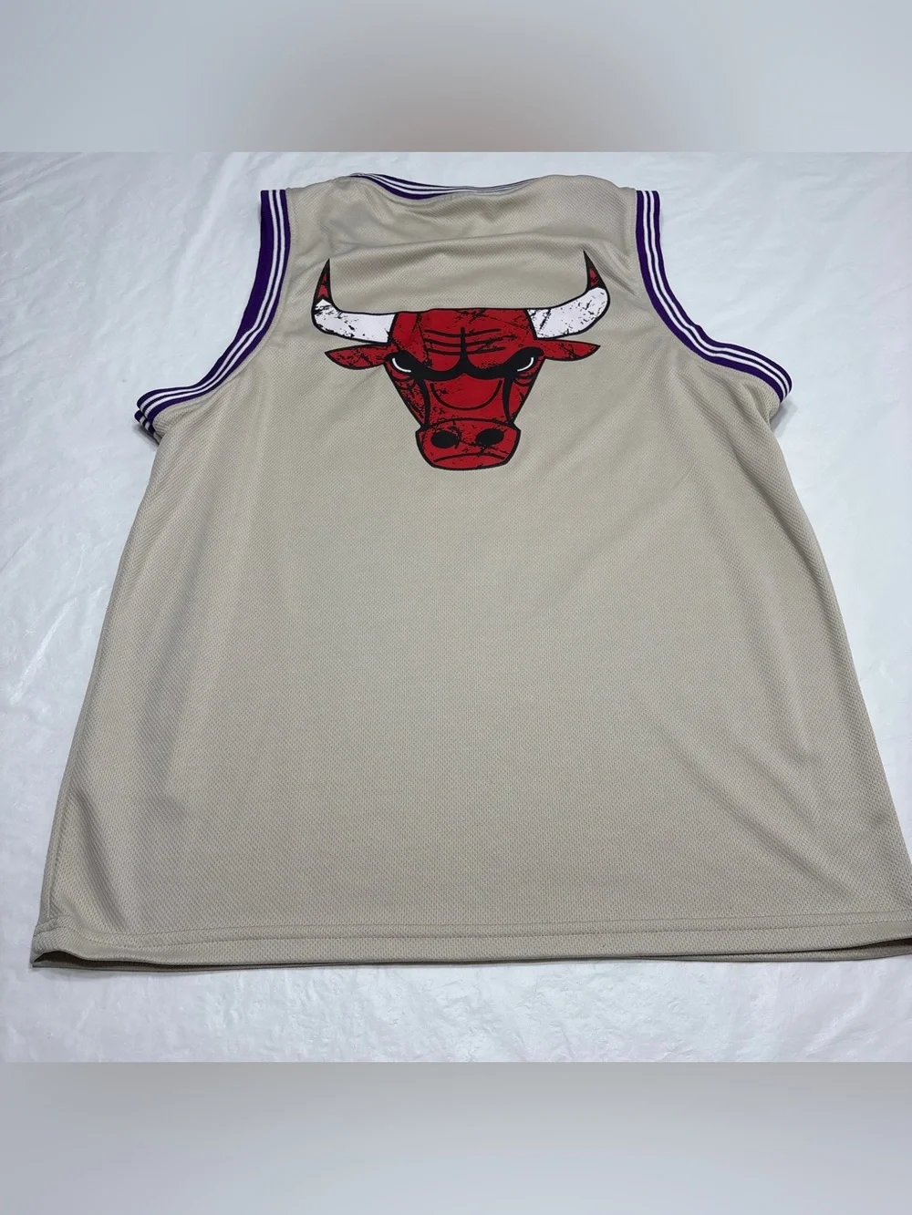 Nike Chicago Bulls #33 Tan Coffee Jersey Men’s Large